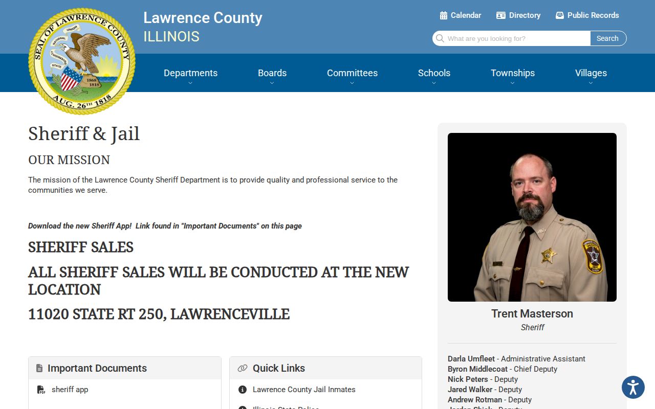 Lawrence County Sheriff and Jail recent arrest resource page